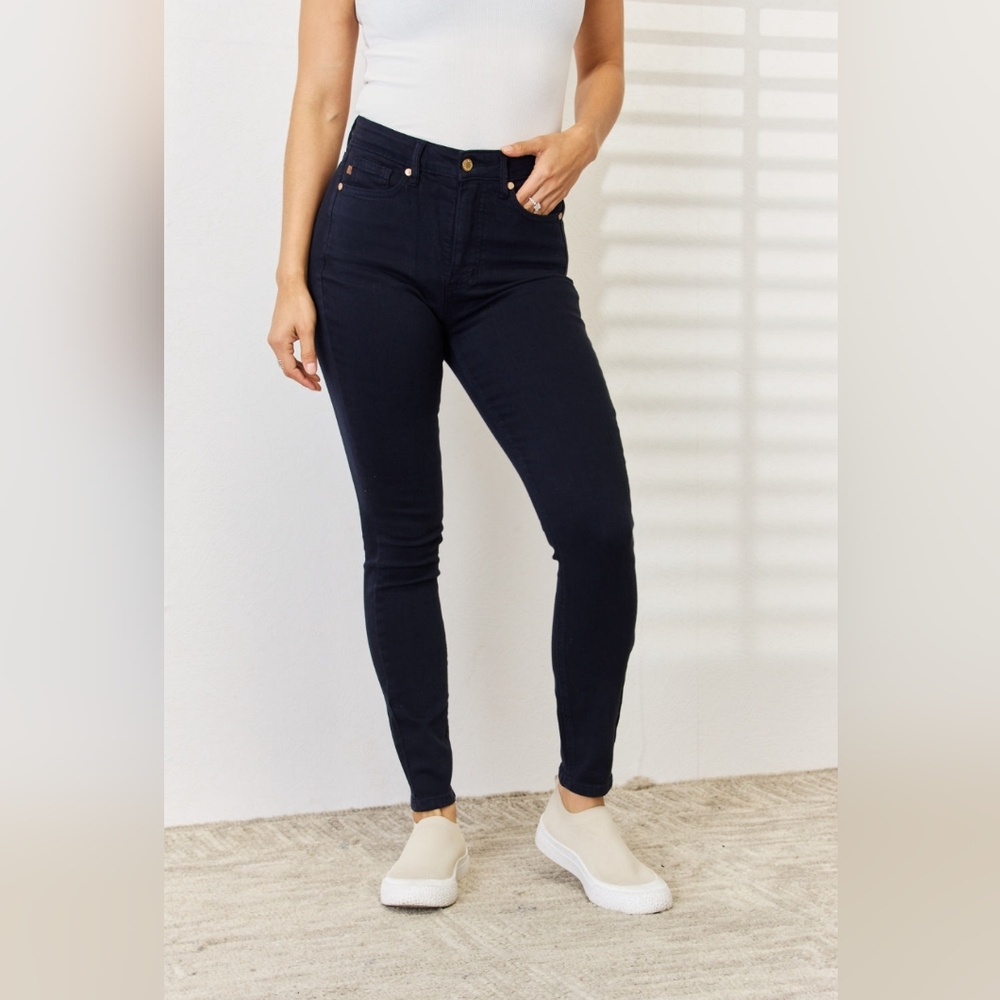Judy Blue Full Size Garment Dyed Tummy Control Skinny Jeans